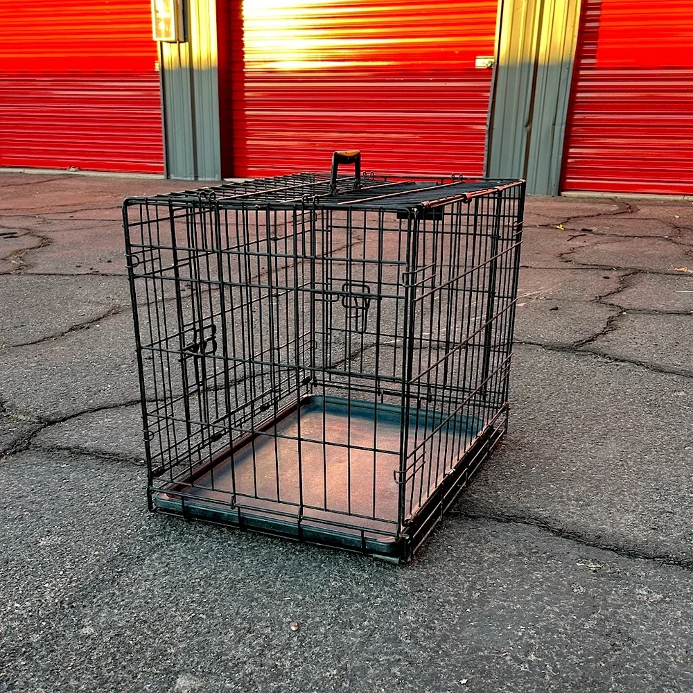 Collapsible Small Pet Cage, w/ Double Cage Door, Bottom Tray, and Handle